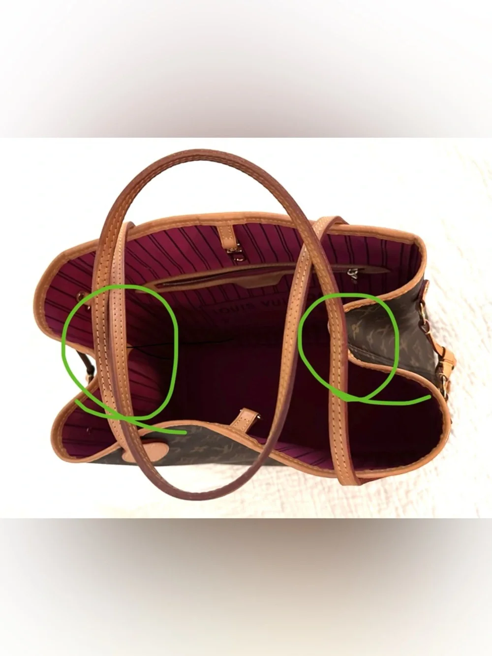 Louis Vuitton Brown Monogram Canvas Neverfull PM Tote with Magenta Interior - Picture 10 of 15